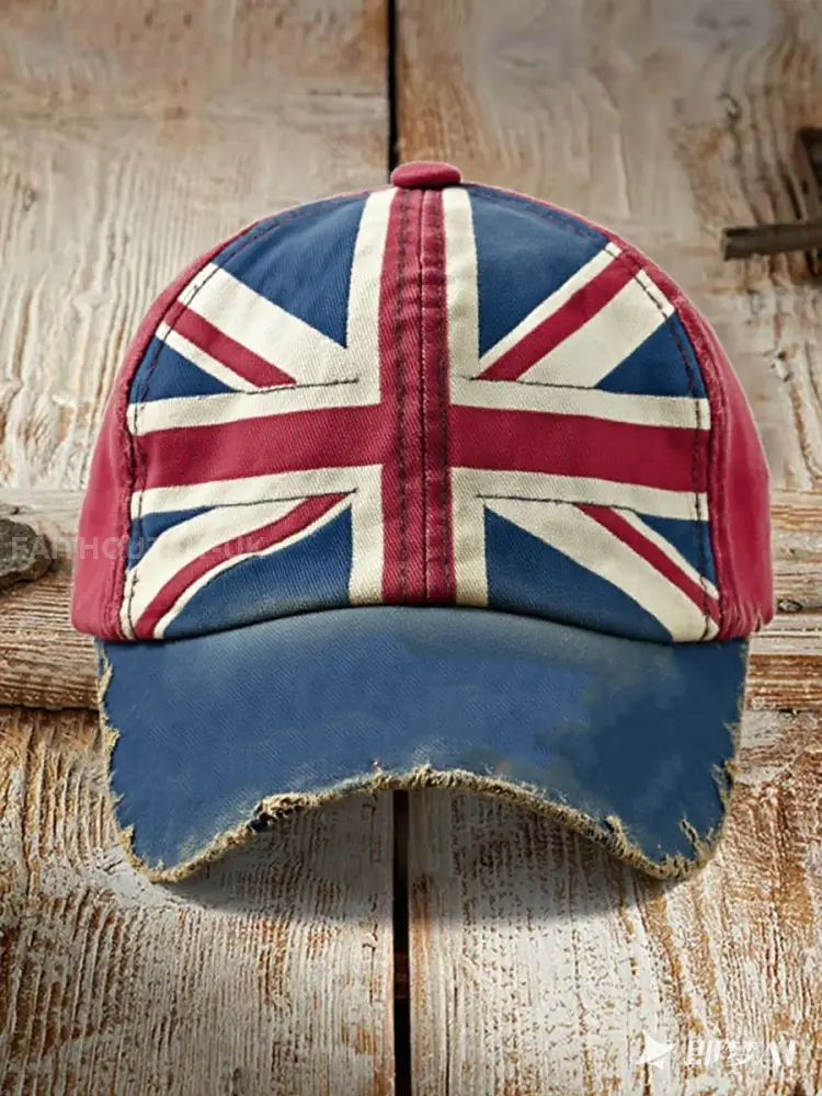 Unisex british flag patchwork Print Hat - As picture · ONE