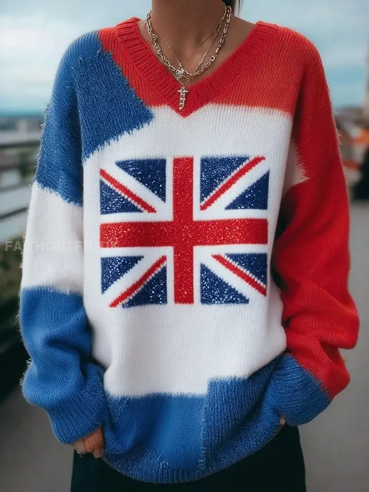 Women’s british flag patchwork Printed Tops
