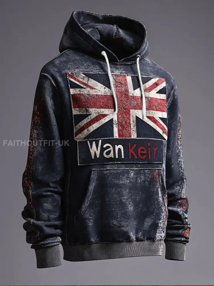 Men’s UK Flag Funny Printed Hoodie
