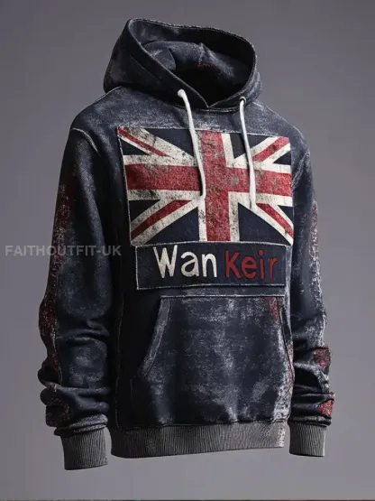 Men’s UK Flag Funny Printed Hoodie