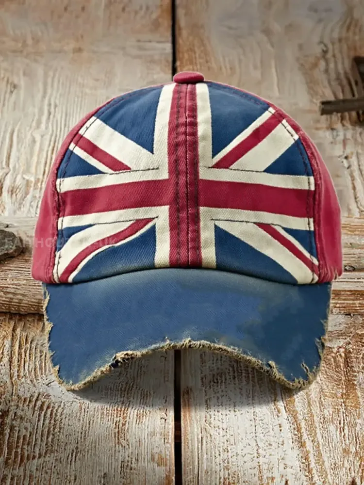 Unisex british flag patchwork Print Hat - As picture · ONE