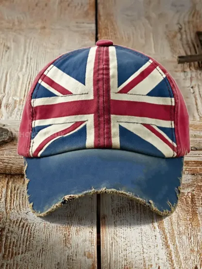 Unisex british flag patchwork Print Hat - As picture · ONE