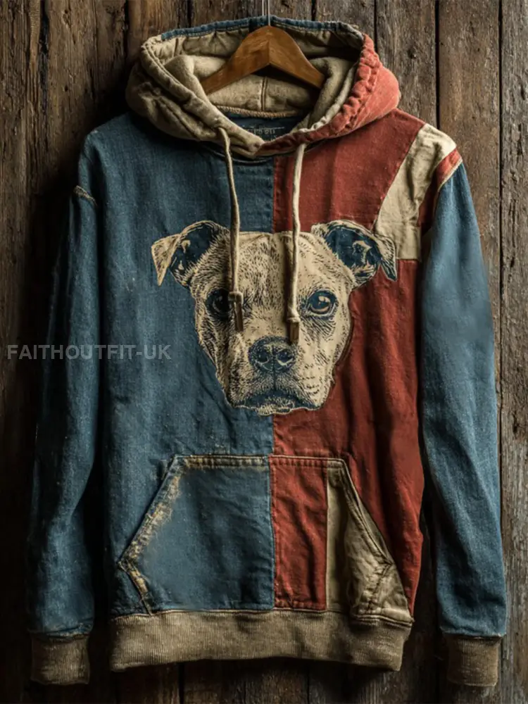Men’s Vintage England Flag Printed Casual Hoodie