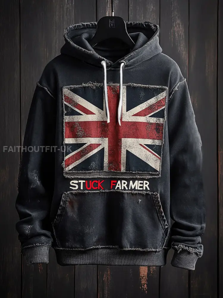 Men’s UK Flag Funny Printed Hoodie