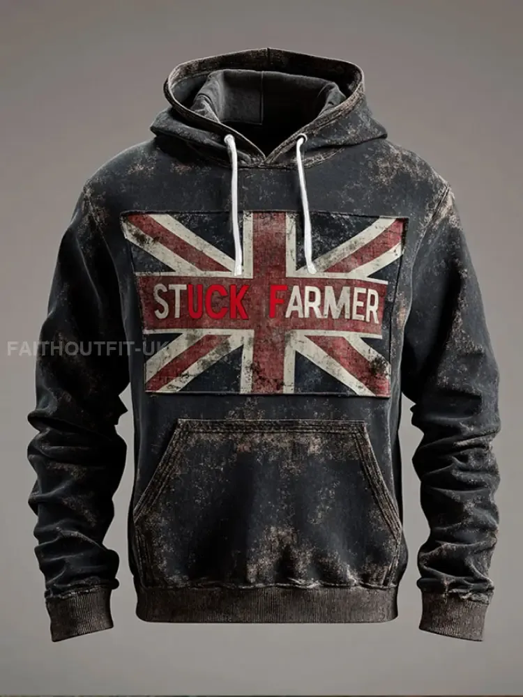 Men’s UK Flag Funny Printed Hoodie
