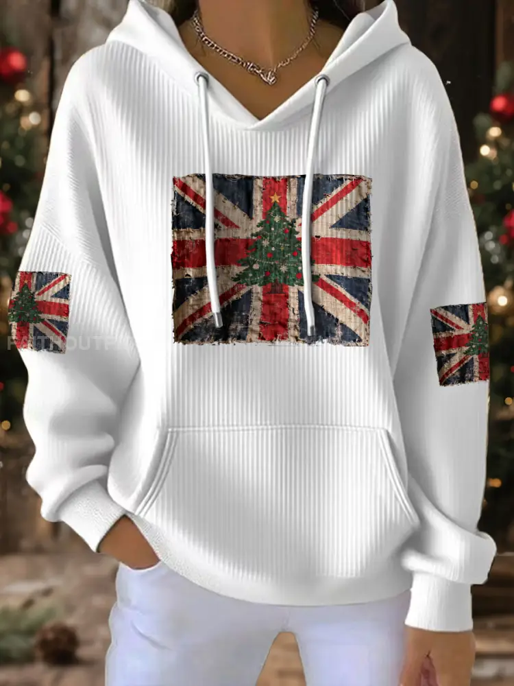 Women’s UK Flag Christmas Santa Printed Sweatshirt