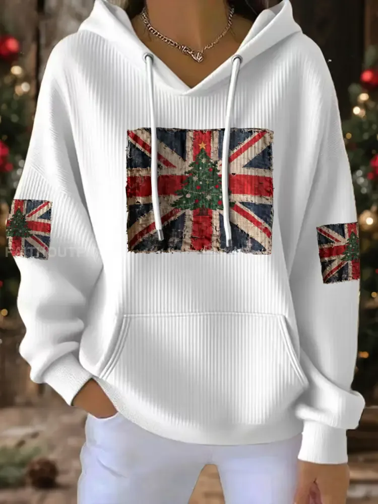 Women’s UK Flag Christmas Santa Printed Sweatshirt