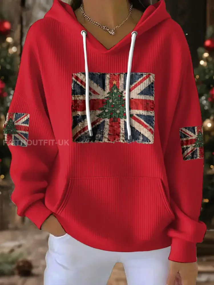 Women’s UK Flag Christmas Santa Printed Sweatshirt