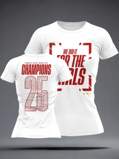 Women’s England Rugby Lover Roses Printed T-Shirt