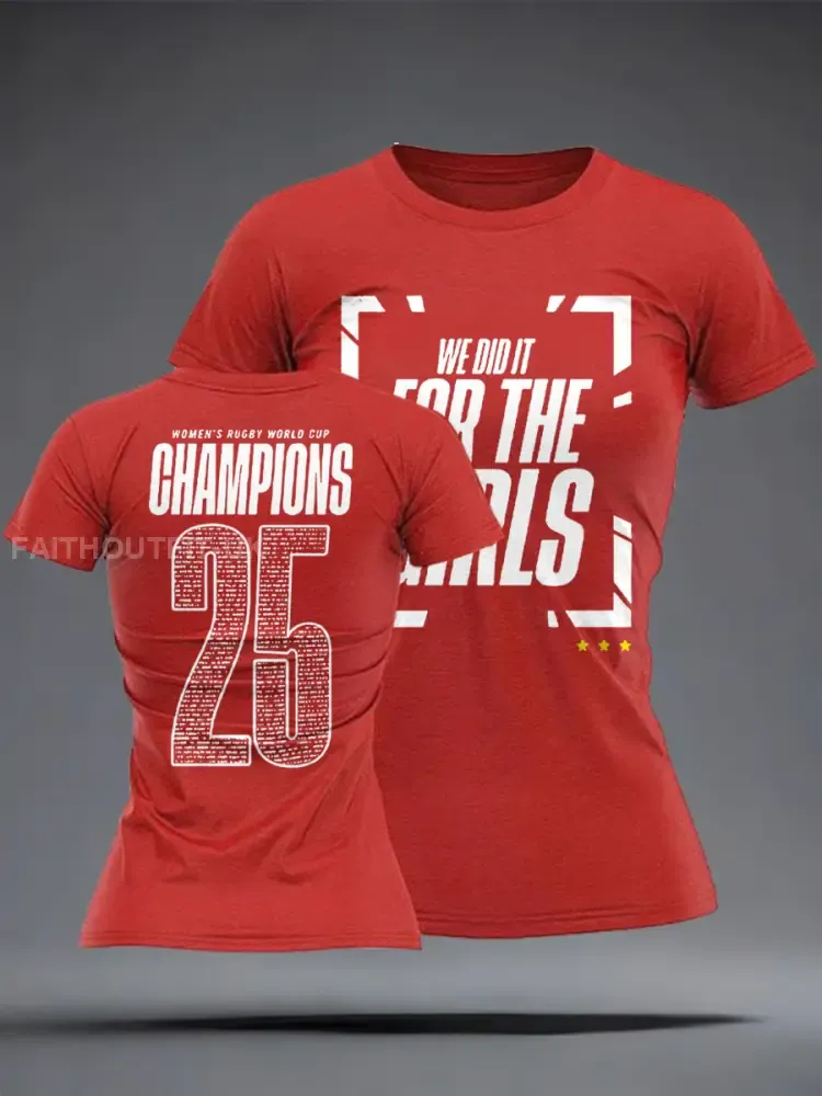 Women’s England Rugby Lover Roses Printed T-Shirt