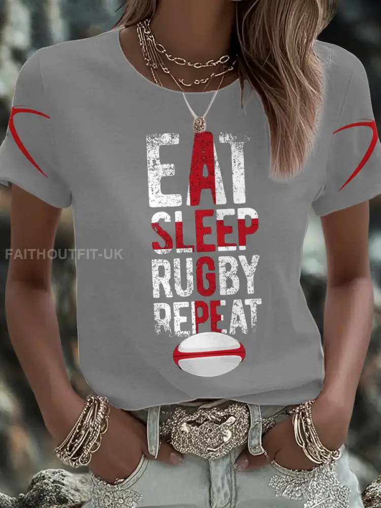 Women’s England Rugby Lover Roses Printed T-Shirt