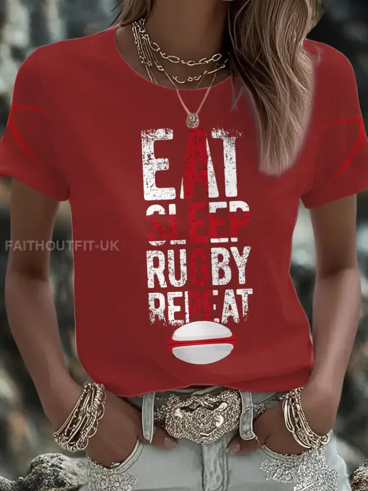 Women’s England Rugby Lover Roses Printed T-Shirt