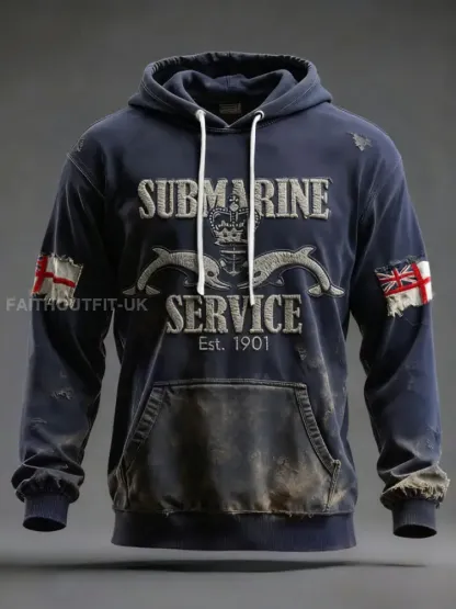 Men's UK Veteran Printed Hoodie