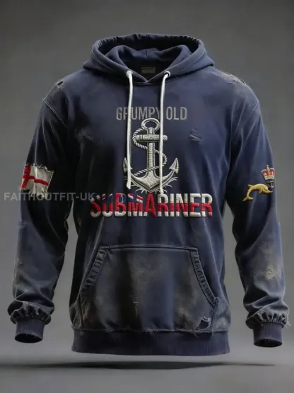 Men's UK Veteran Printed Hoodie