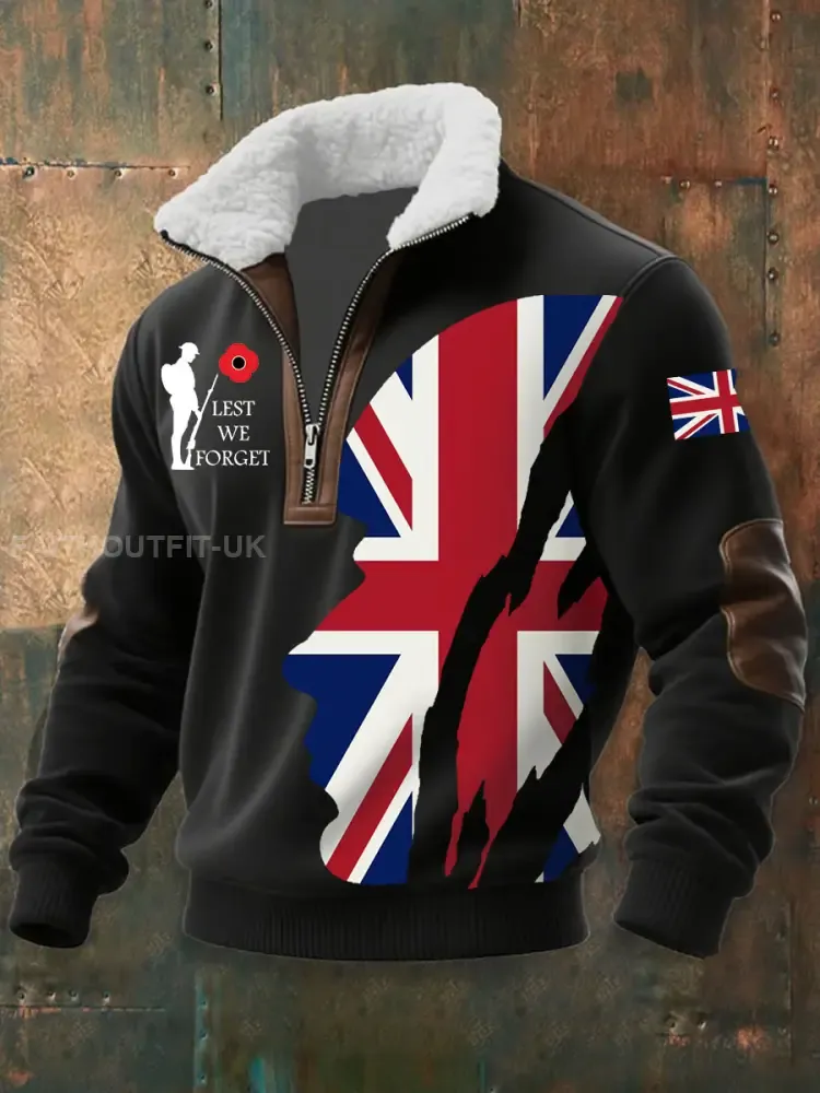 Men’s Remembrance Day Lest We Forget aggy Zip-up Hoodie