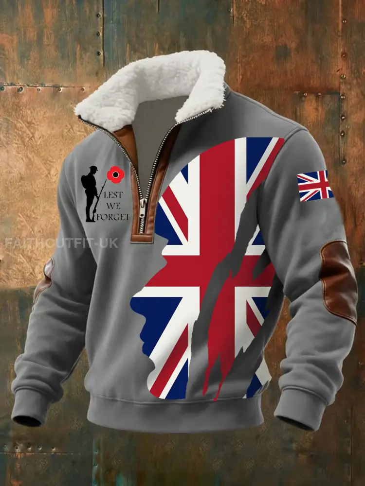 Men’s Remembrance Day Lest We Forget aggy Zip-up Hoodie