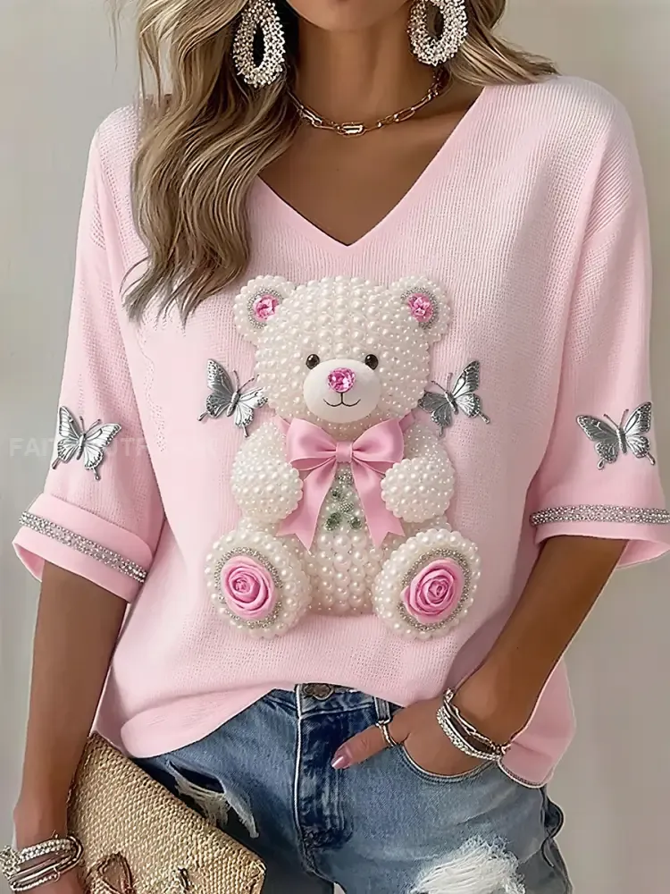 Women’s Breast Cancer Awareness V-Neck Tops