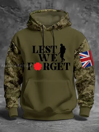Men’s 11th November Remembrance Day LEST WE’S FORGET Poppy Remembrance Hoodie