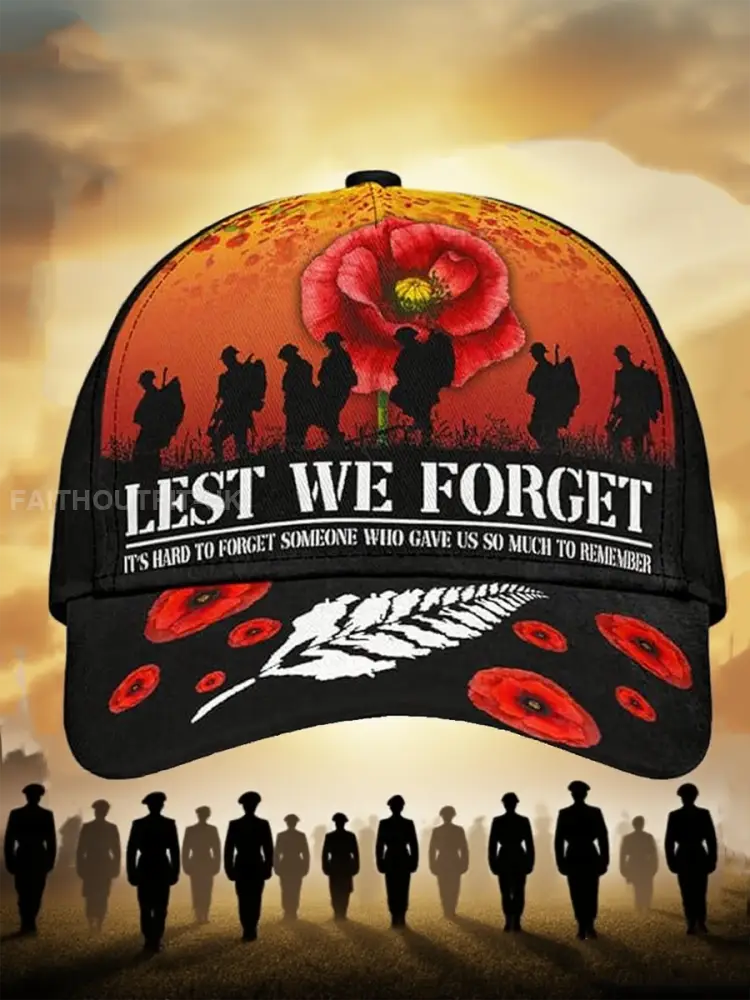 Unisex Lest We Forget Design Print Hat - As picture · ONE