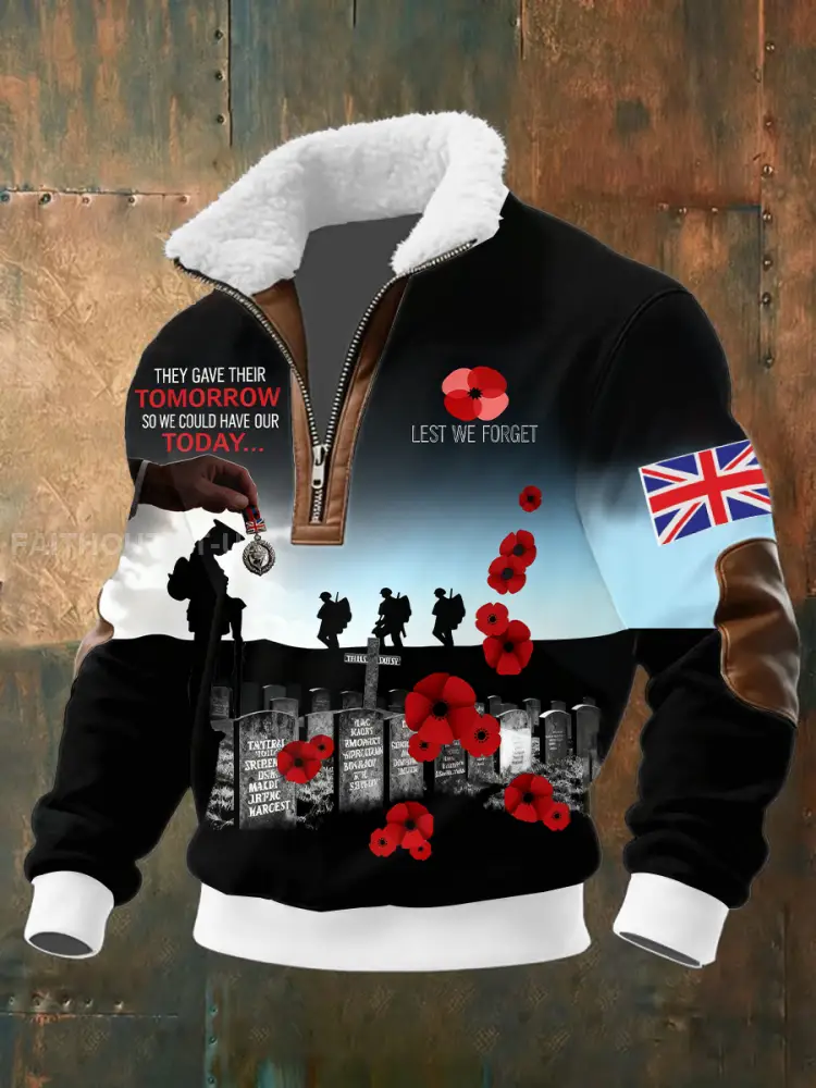 Men’s Remembrance Day Lest We Forget Printed Sweatshirt