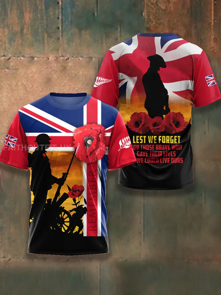Men’s Remembrance Day Lest We Forget Short Sleeves T-shirt