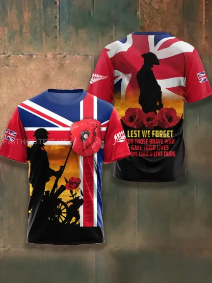 Men’s Remembrance Day Lest We Forget Short Sleeves T-shirt