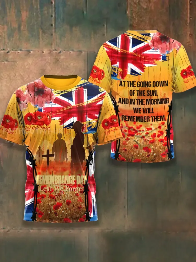 Men’s Remembrance Day Lest We Forget Short Sleeves T-shirt