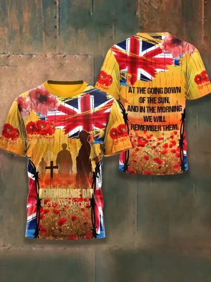 Men’s Remembrance Day Lest We Forget Short Sleeves T-shirt