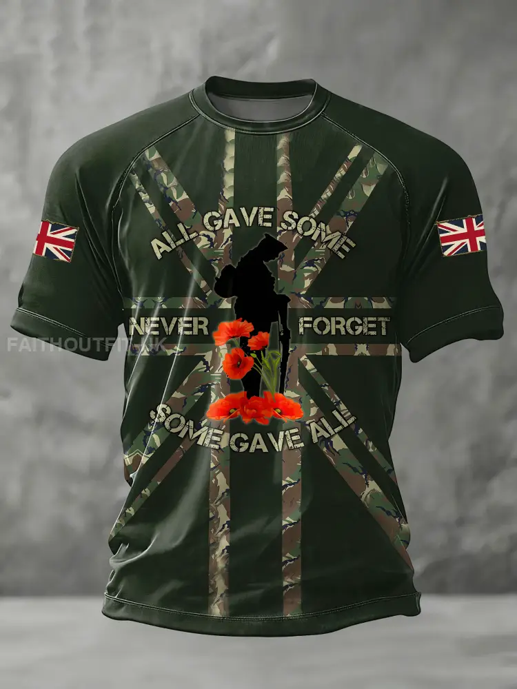 Men’s Remembrance Day Lest We Forget Short Sleeve T-shirt