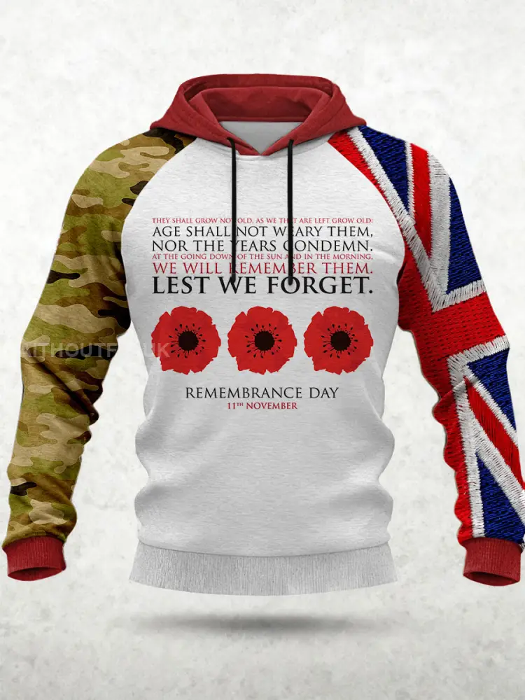 Men’s Remembrance Day Lest We Forget Hoodie