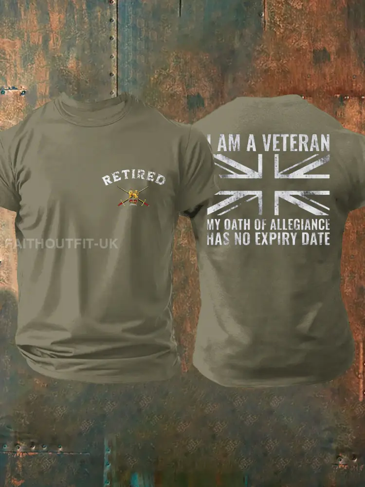 Men’s British Veteran Retired Printed T-shirt