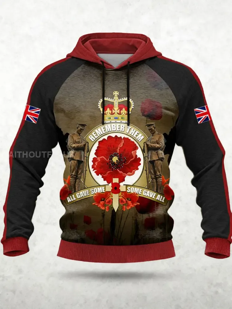 Men’s Remembrance Day Lest We Forget Hoodie