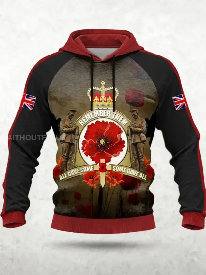 Men’s Remembrance Day Lest We Forget Hoodie