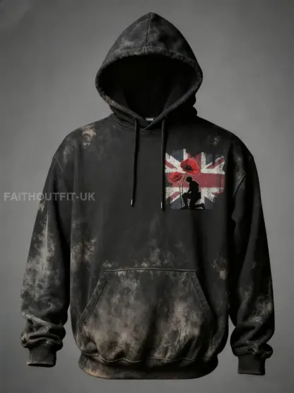 Men’s Britain Remembers National Tragedy Oversized Drop-Shoulder Hoodie with Pockets