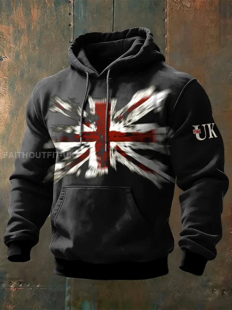 Men’s Black British Flag Hooded Sweatshirt