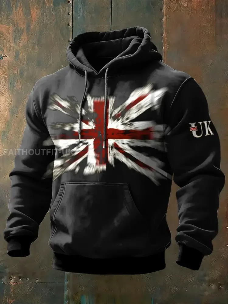 Men’s Black British Flag Hooded Sweatshirt