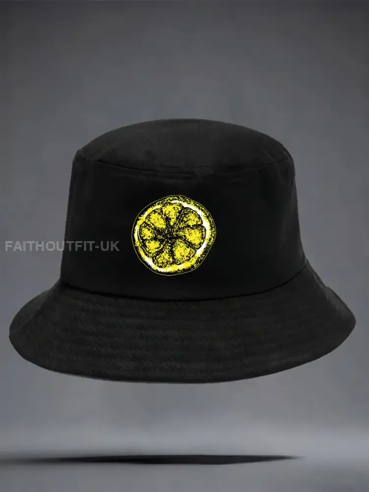 Unisex Roses Music Lover Lemon Printed Hat - Black · ONE