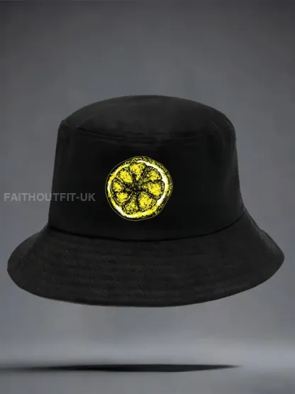 Unisex Roses Music Lover Lemon Printed Hat - Black · ONE