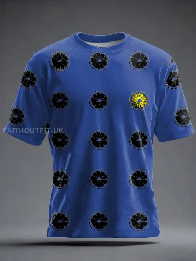 Unisex Lemon Roses Music Lover Printed T-shirt