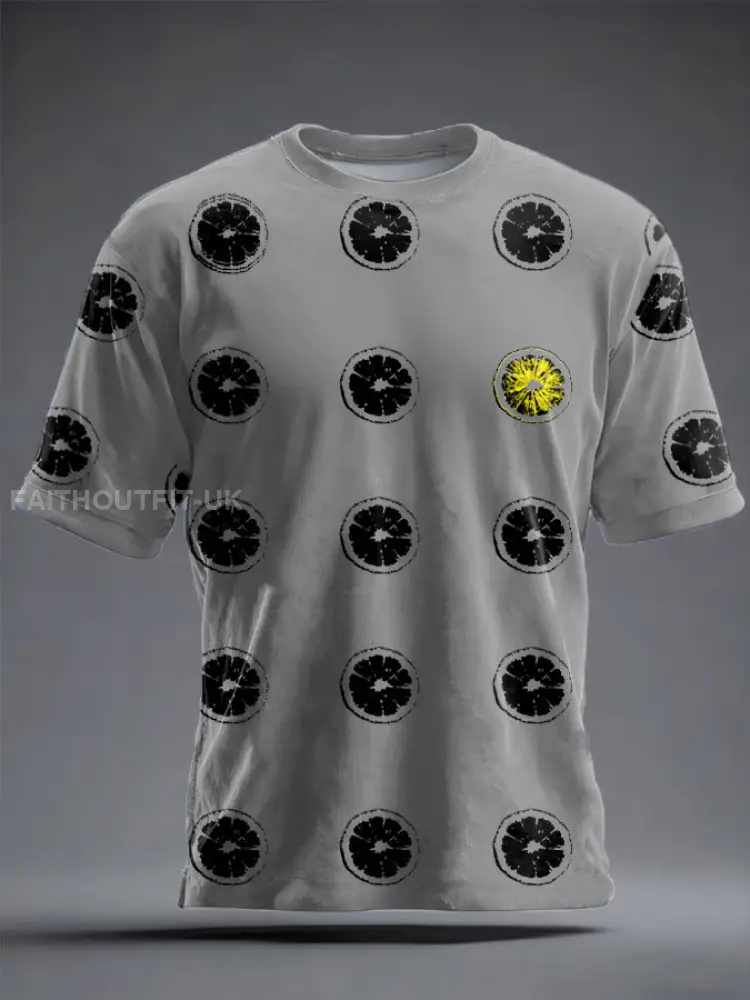 Unisex Lemon Roses Music Lover Printed T-shirt