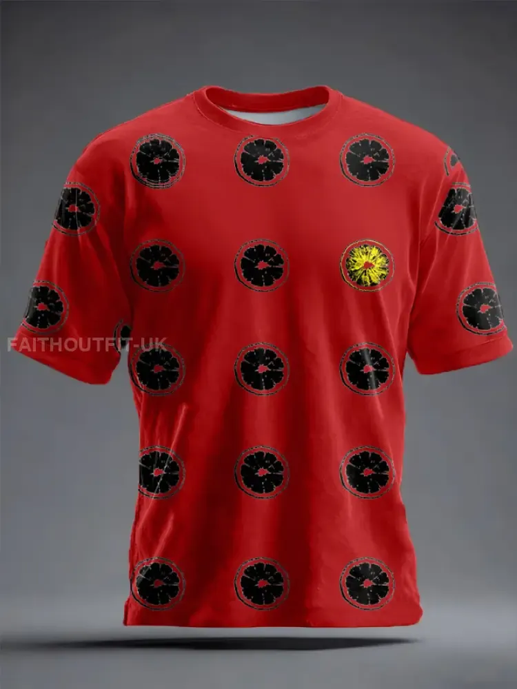 Unisex Lemon Roses Music Lover Printed T-shirt