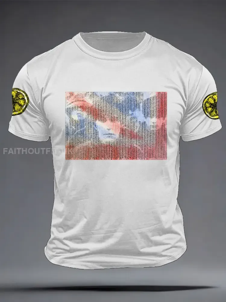 Men’s Lemon Roses Music Lover Printed T-shirt