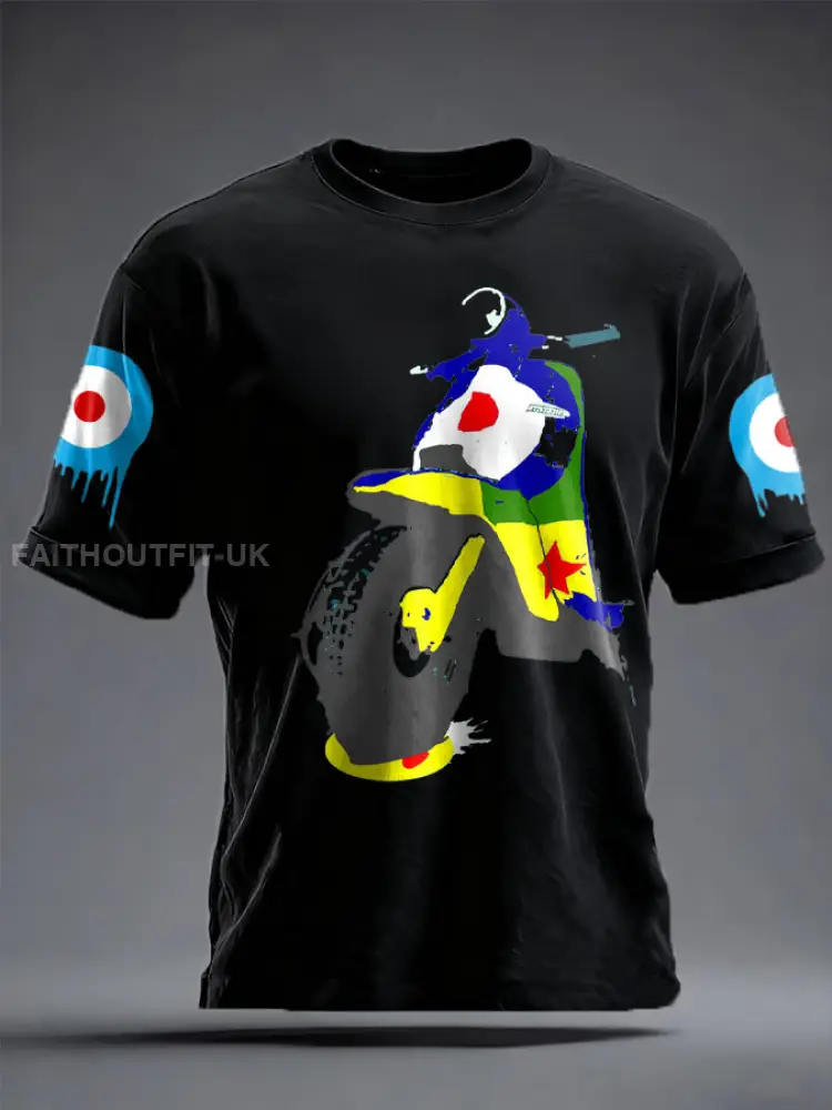 Unisex UK Mods Music Lover Printed T-shirt