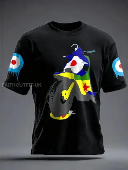 Unisex UK Mods Music Lover Printed T-shirt