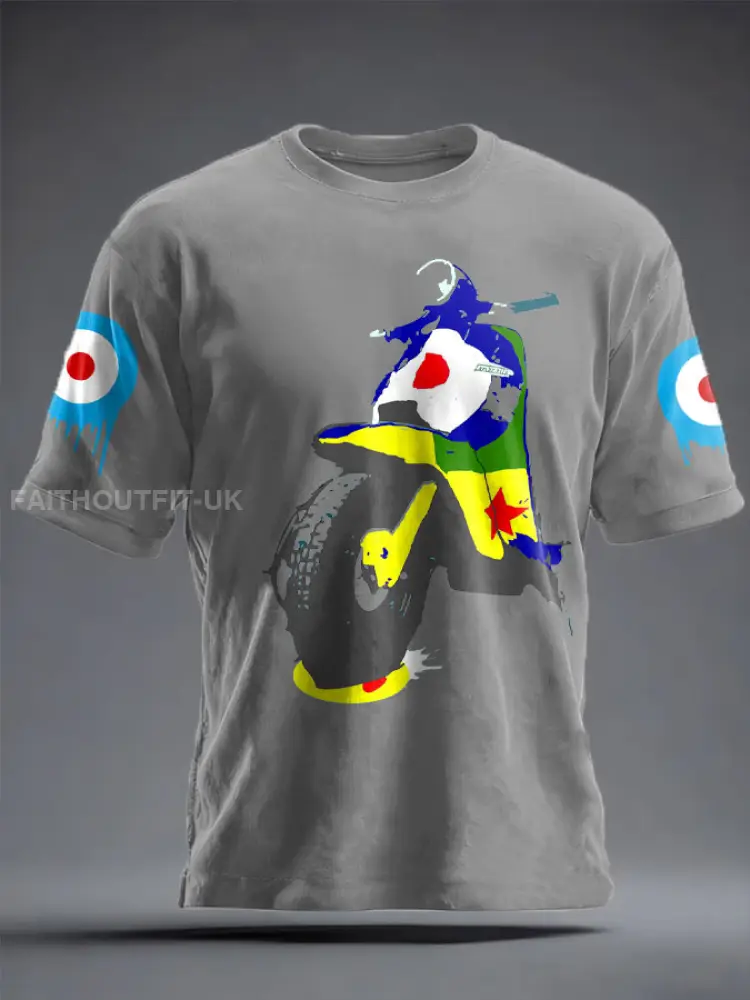 Unisex UK Mods Music Lover Printed T-shirt