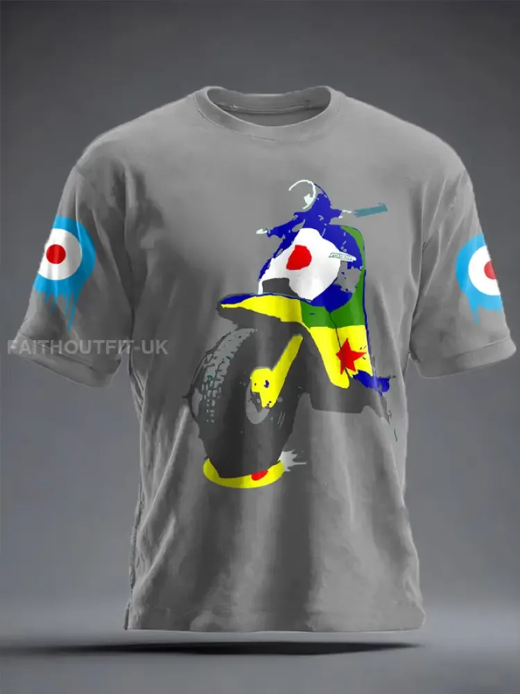 Unisex UK Mods Music Lover Printed T-shirt