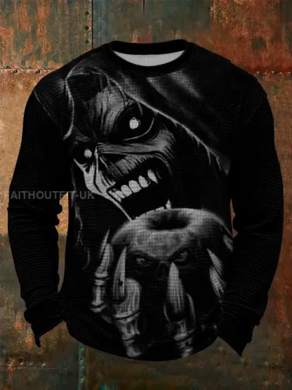 Men’s Skull Waffle Long Sleeve T-Shirt