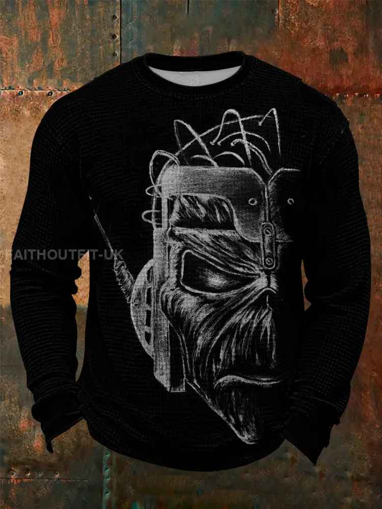 Men’s Skull Waffle Long Sleeve T-Shirt