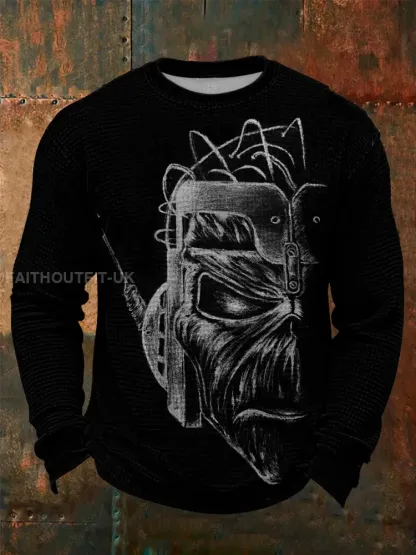 Men’s Skull Waffle Long Sleeve T-Shirt