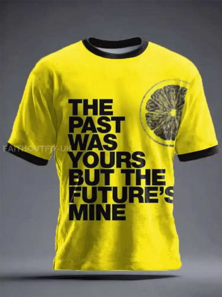 Unisex Lemon Roses Music Lover Printed T-shirt